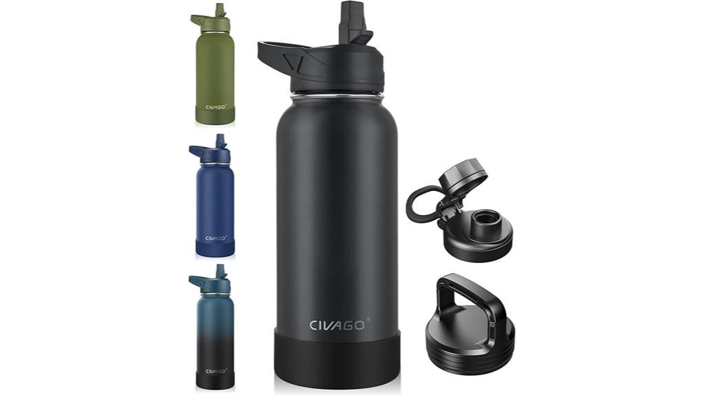 insulated bottle with straw