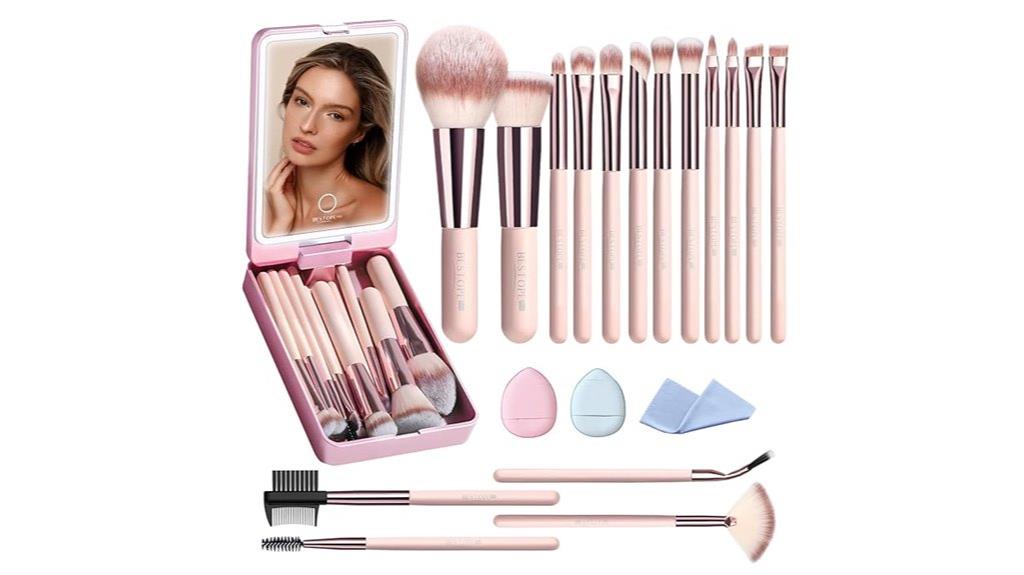 portable 20 piece brush set