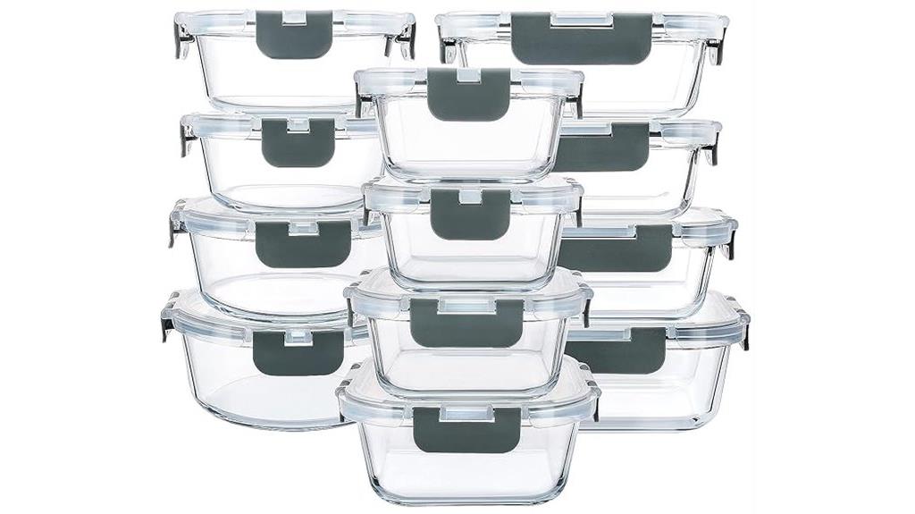 24 piece glass container set