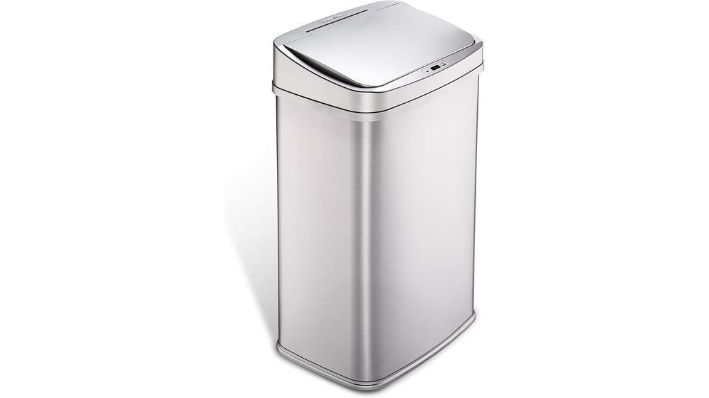 automatic silver trash can