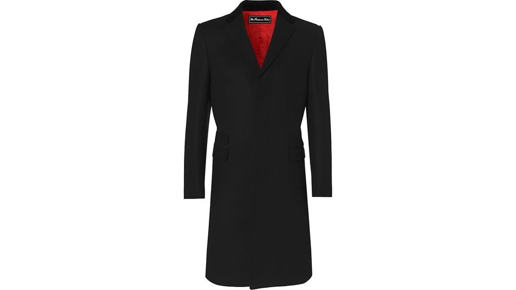 black wool cashmere overcoat