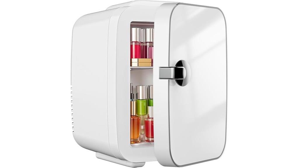 compact skincare and drink fridge