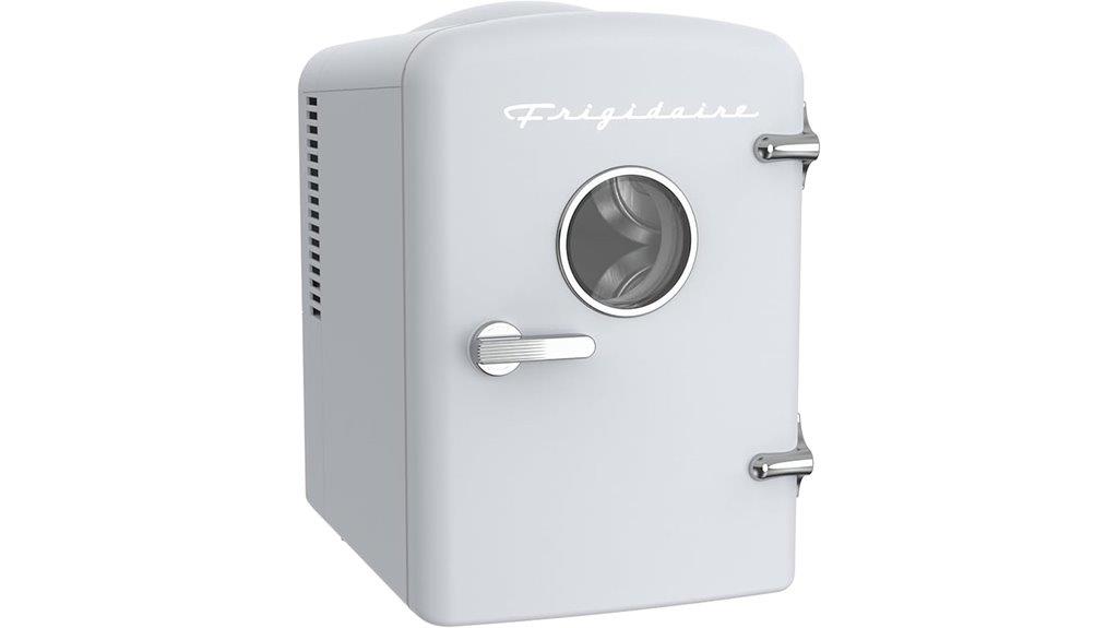 compact white portable fridge