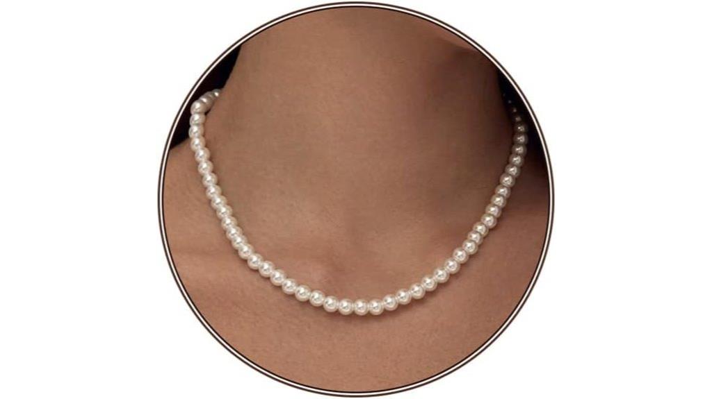 dainty pearl choker necklace