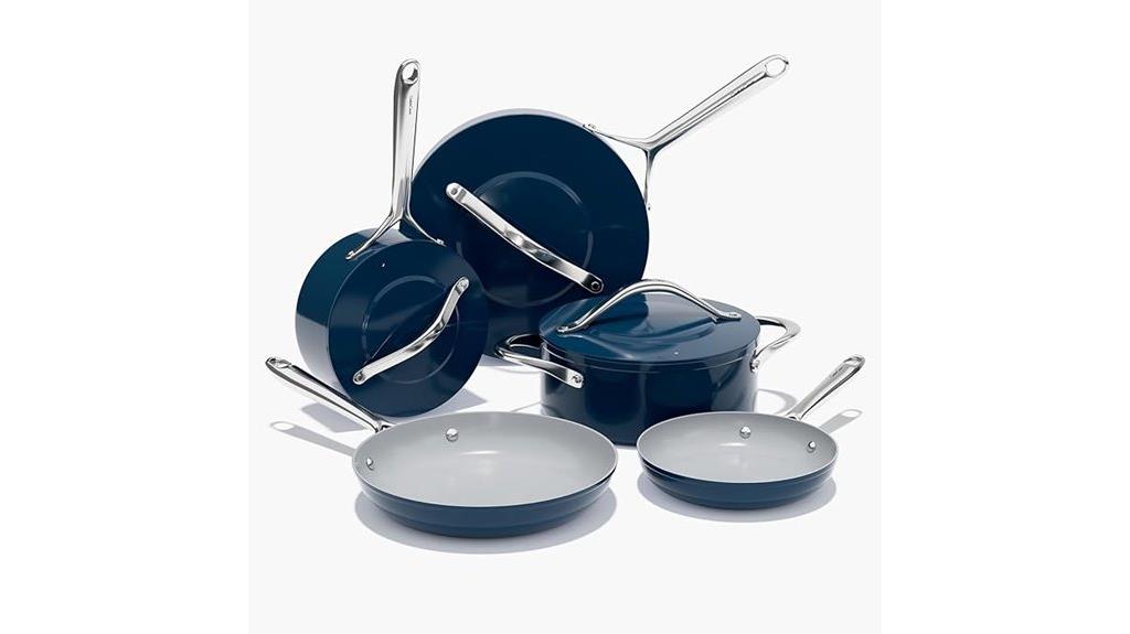 eight piece ceramic cookware