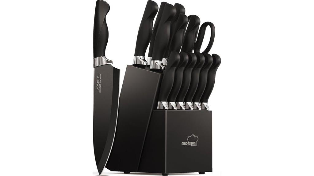 fifteen knives with block