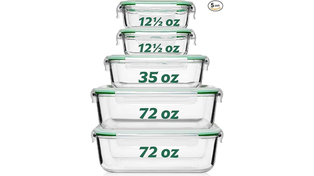 five pack glass containers