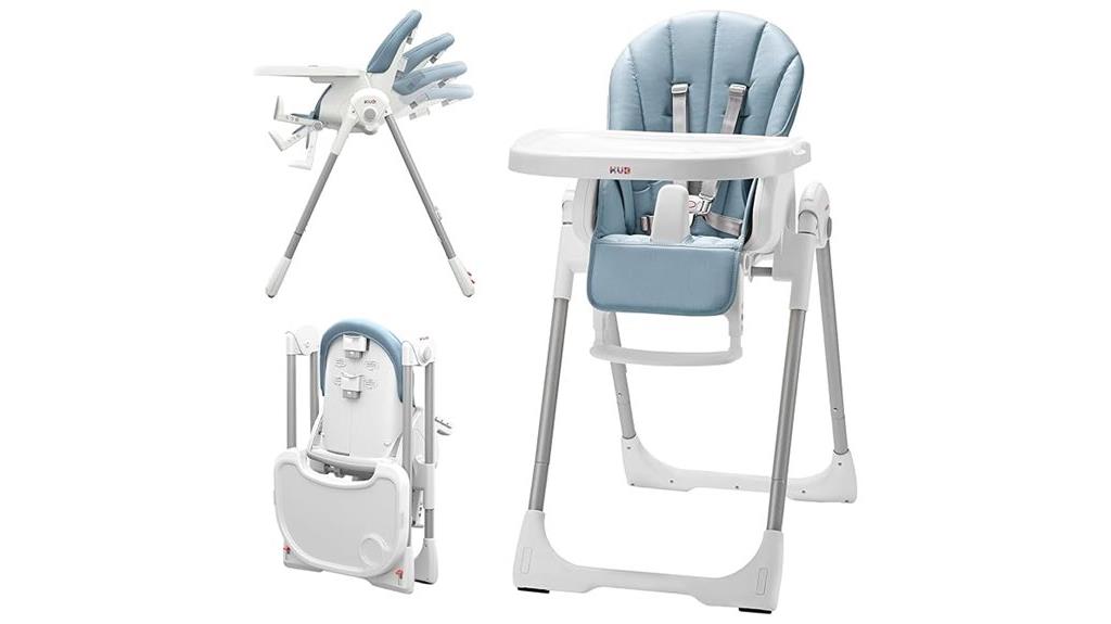 foldable blue baby high chair