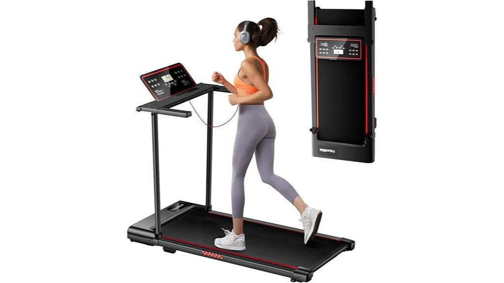 folding treadmill with handle
