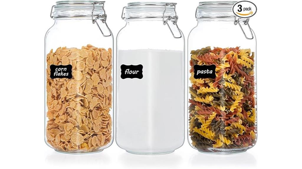 glass storage jars airtight lids