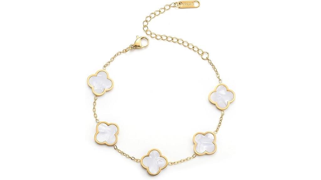 gold plated clover bracelet