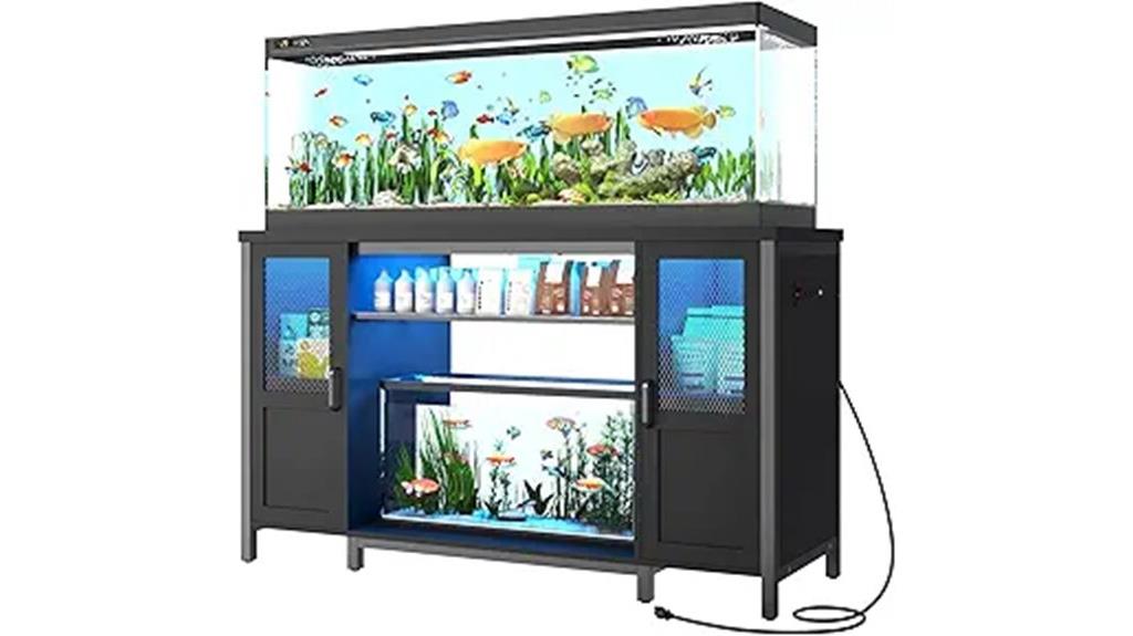 large aquarium stand with lighting