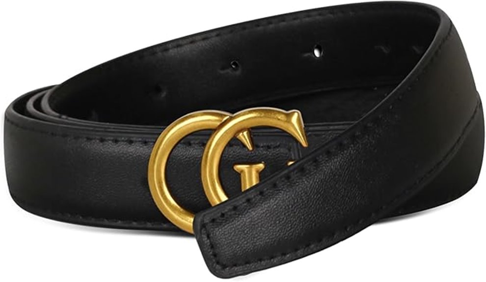 leather belt with buckle