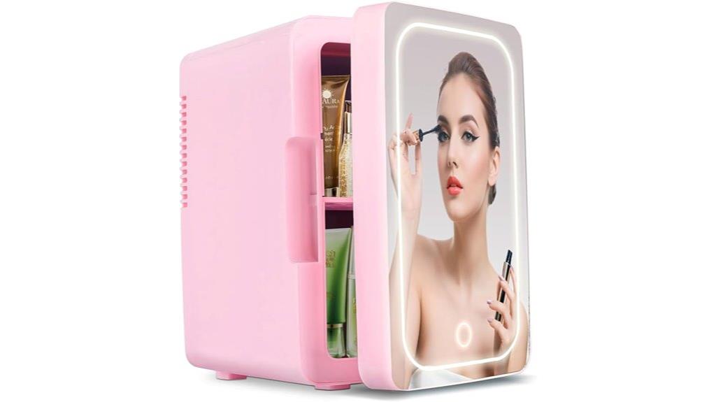 mini fridge with mirror