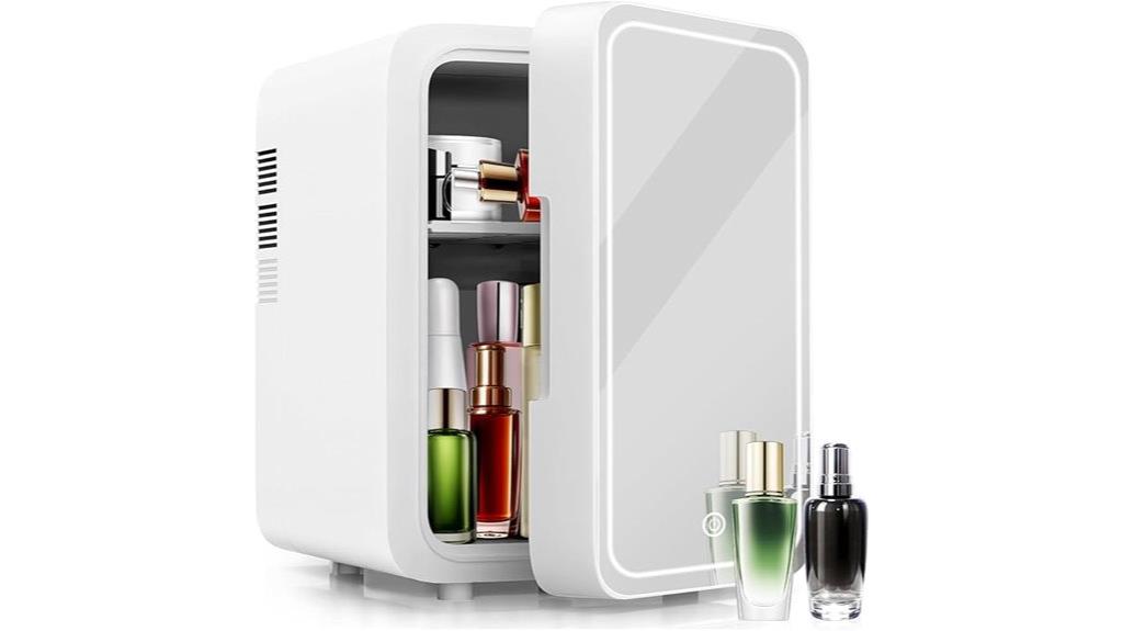 mini skincare fridge with led