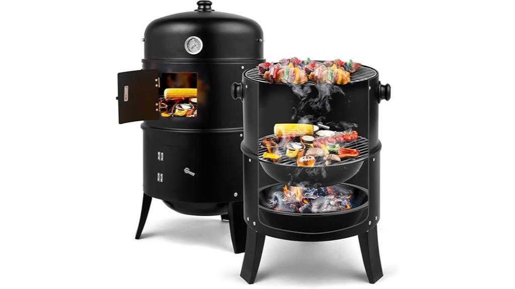 portable 17 inch charcoal smoker