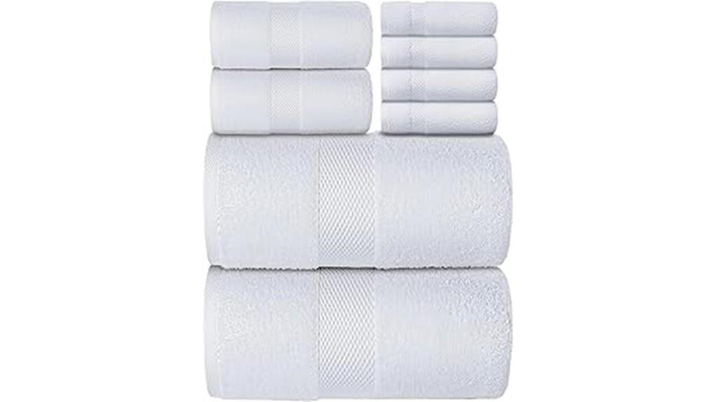 premium white bath towel set
