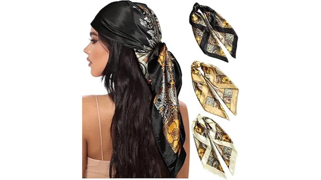 satin head scarf pack