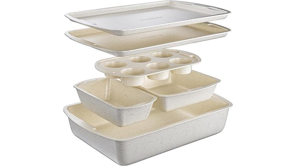 six piece non stick bakeware set