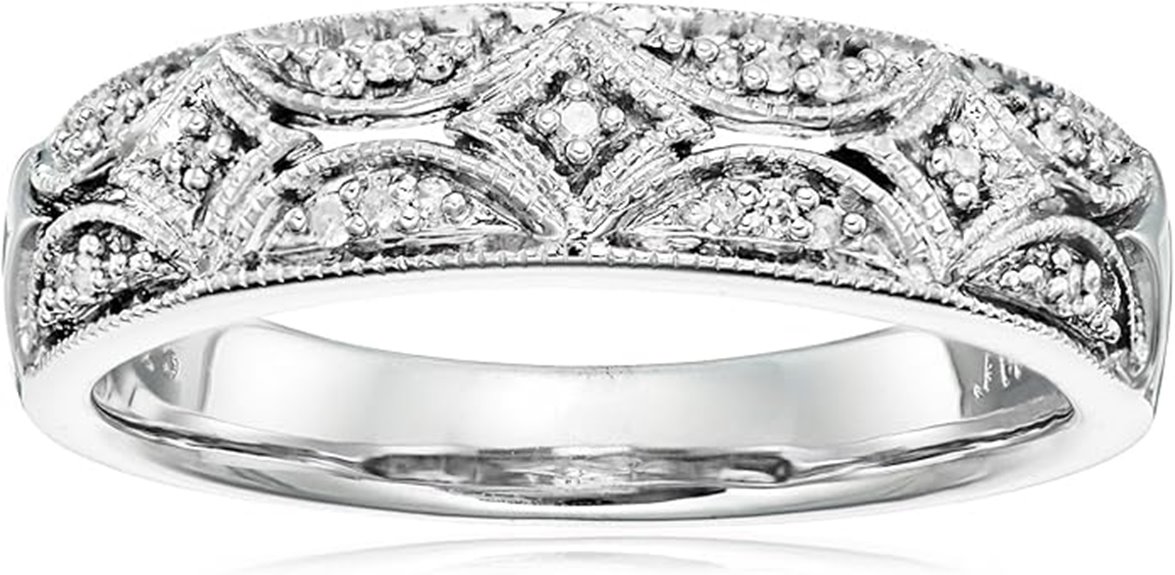 sterling silver diamond ring