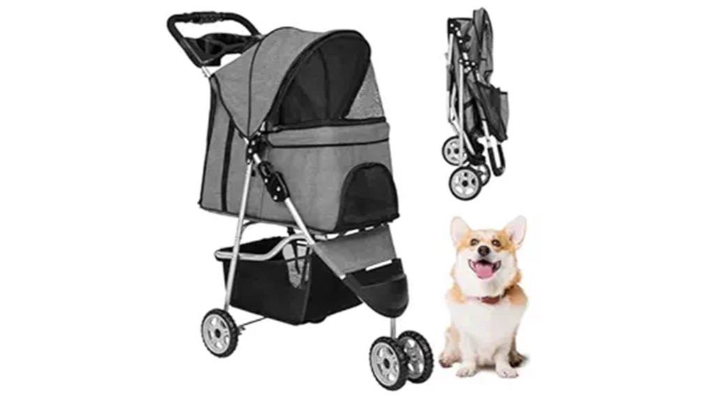 three wheel pet stroller