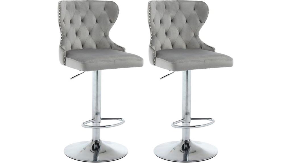 twin velvet swivel stools