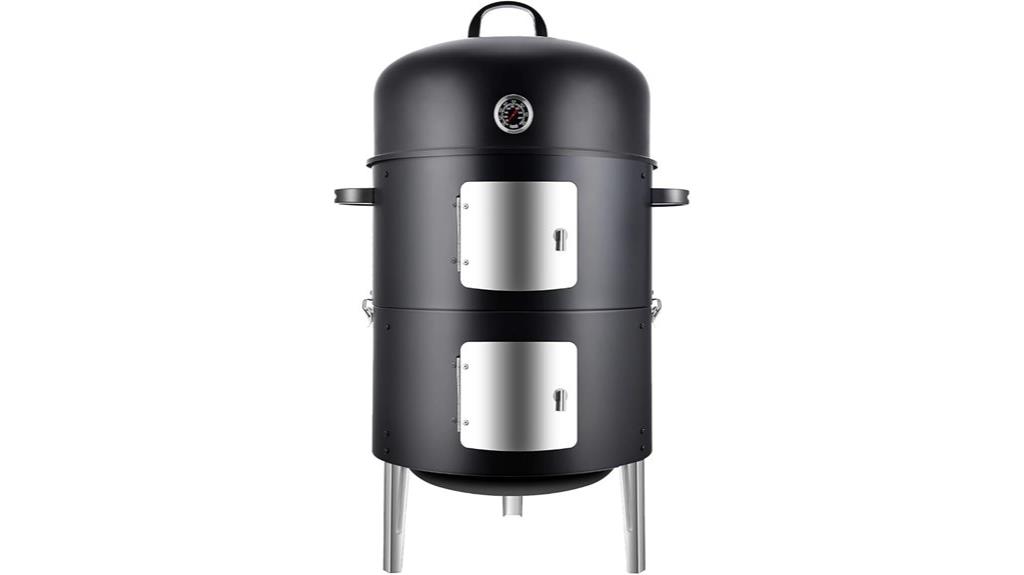 vertical steel charcoal smoker