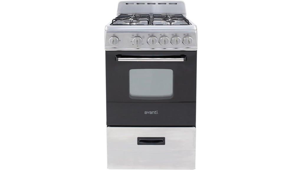 20 inch black gas oven