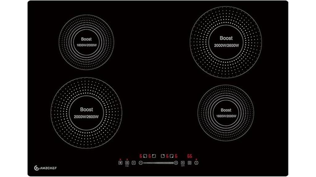 30 inch four burner cooktop