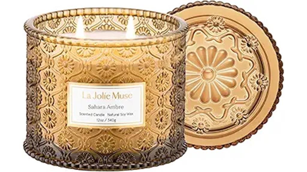 amber scented soy candles