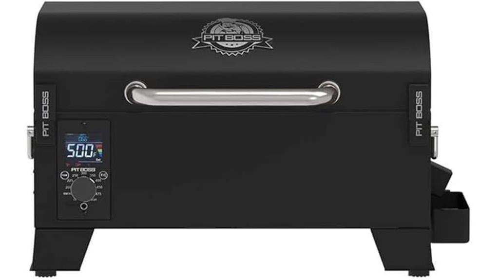 black tabletop pellet grill