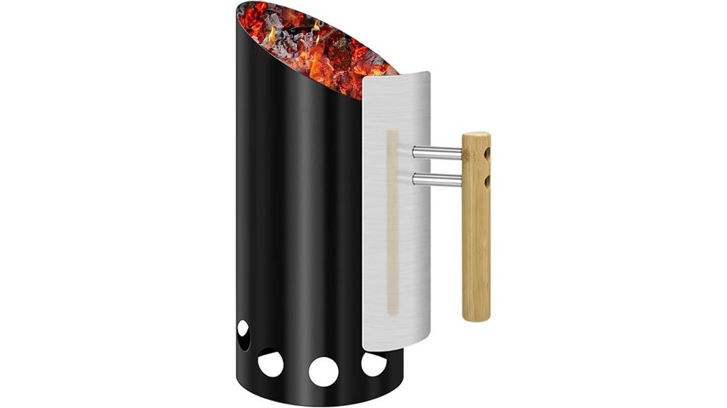 charcoal starter with shield