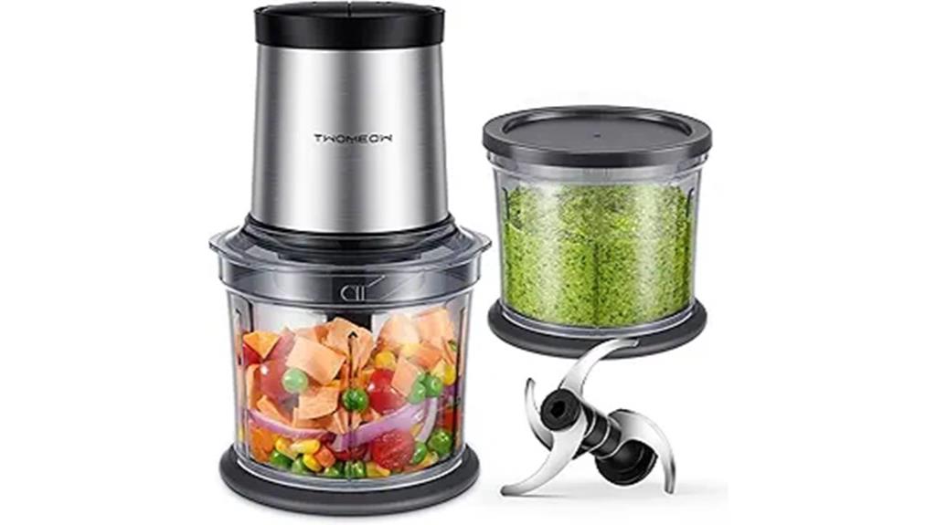 compact dual bowl food processor