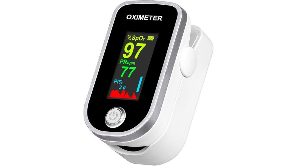 fingertip pulse oximeter screen