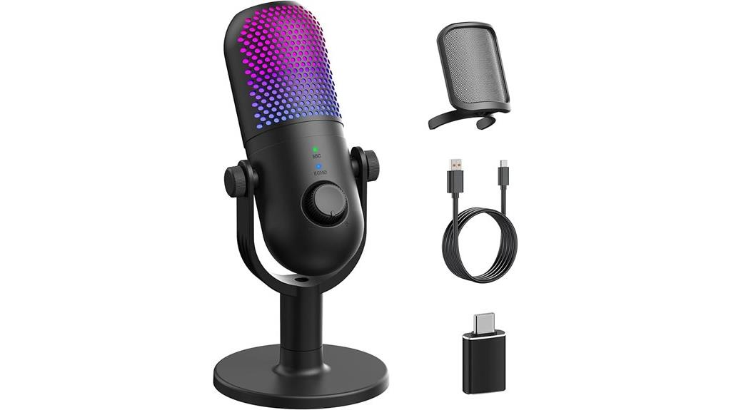 gaming condenser microphone with rgb