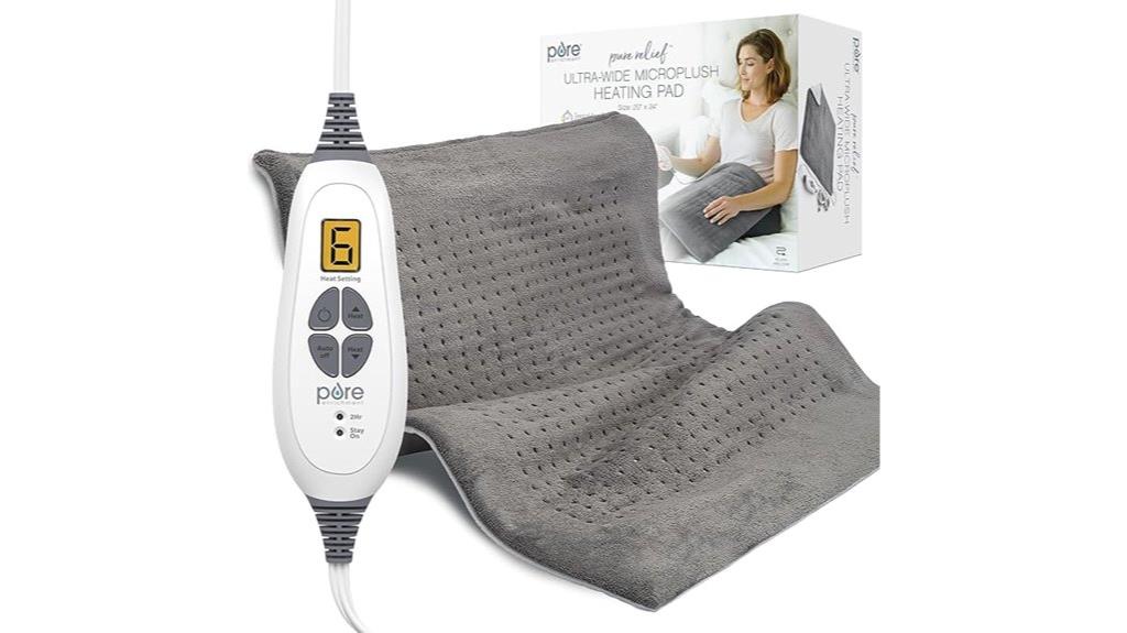 gray microplush heating pad