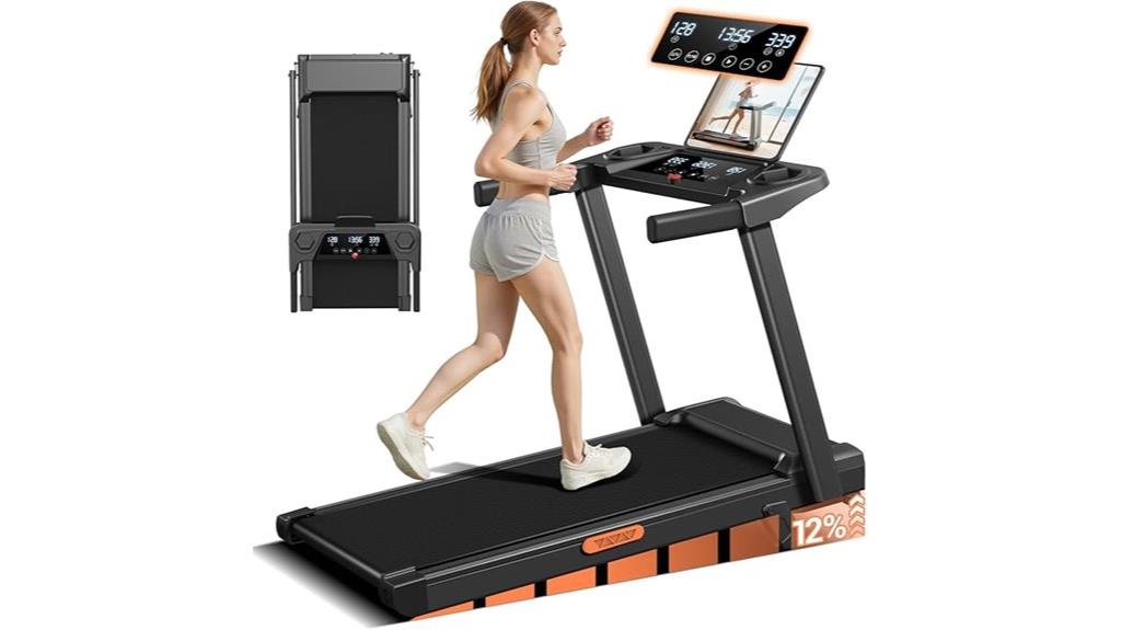 incline portable treadmill with handles