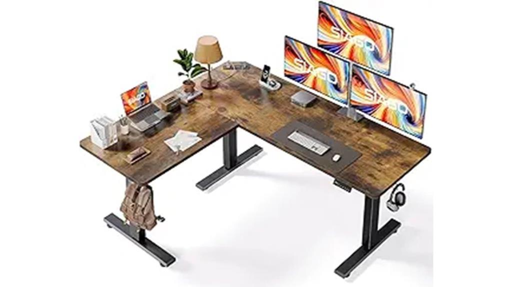 l shaped desk with charging