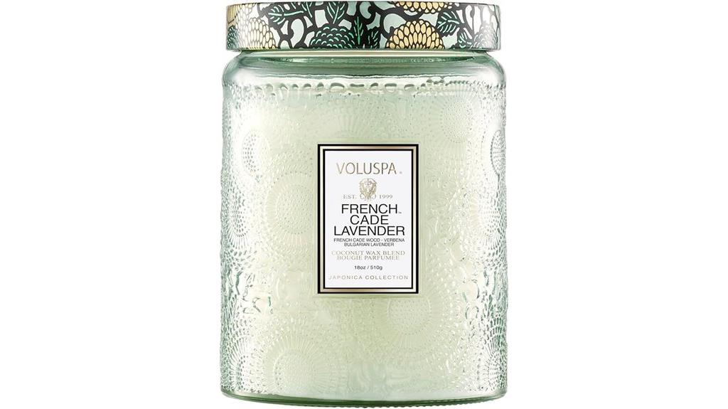 lavender candle with coconut wax