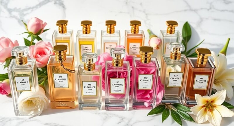 luxury floral perfume selection