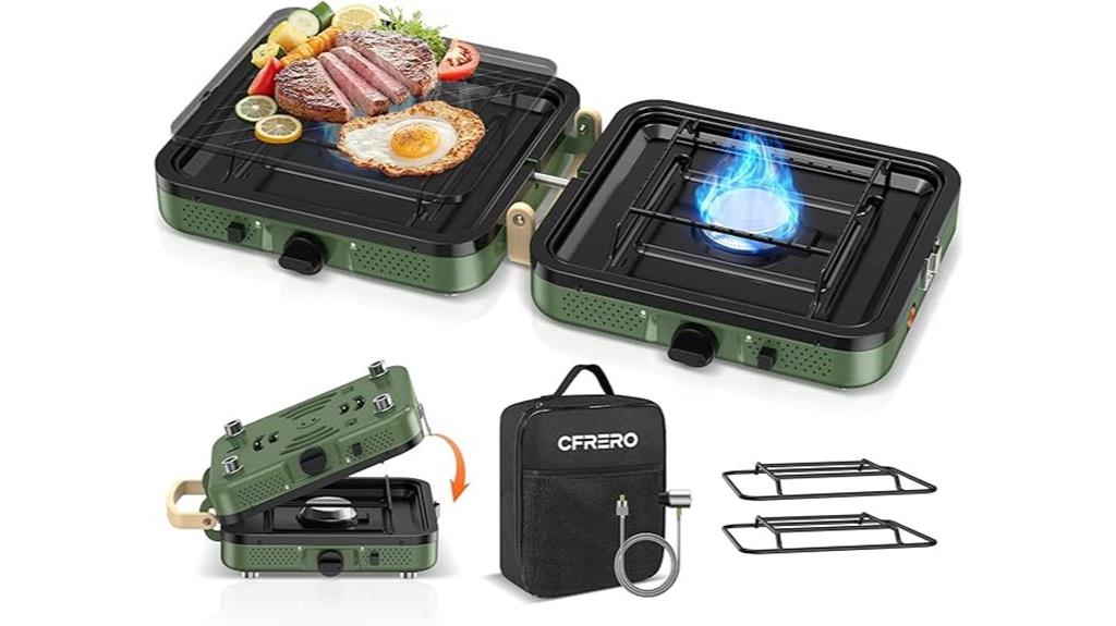portable double burner stove