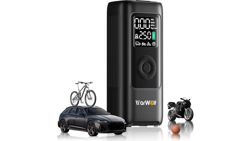 portable tire inflator with auto shutoff