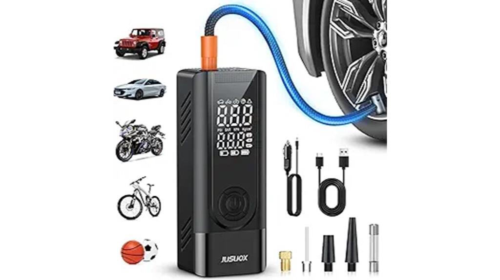 portable tire inflator with digital gauge