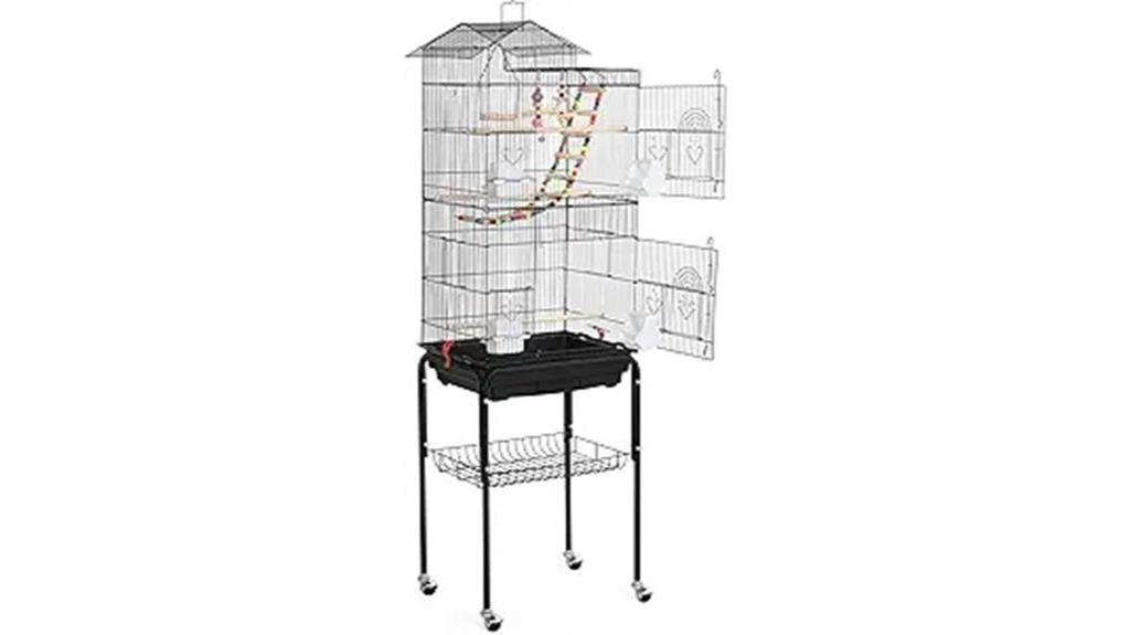 rolling bird cage stand