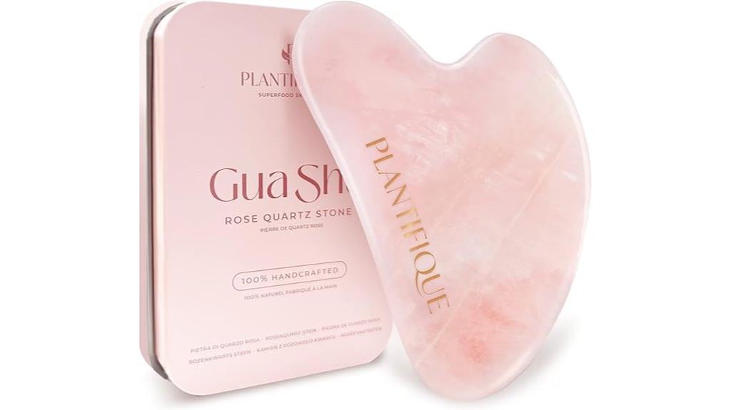 rose quartz facial gua sha