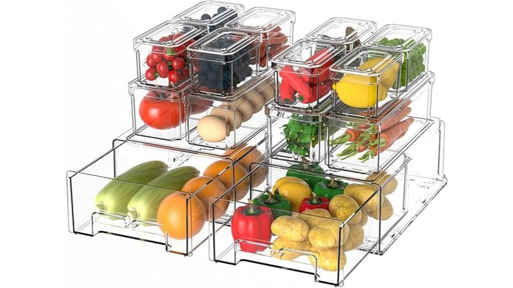 set of fourteen storage bins