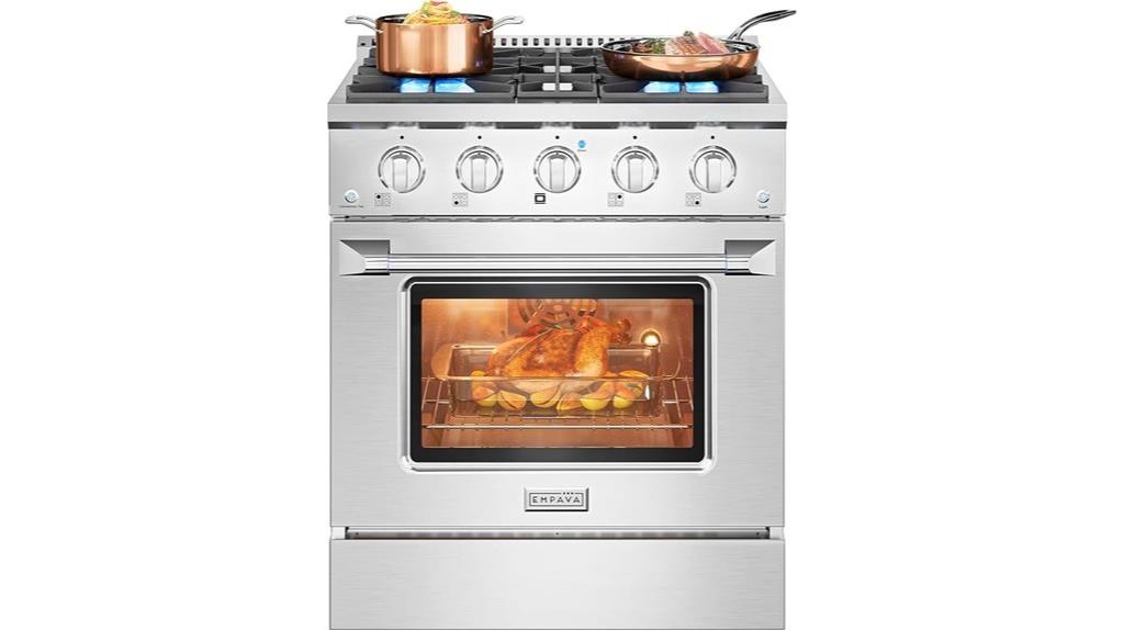 stainless steel commercial gas range