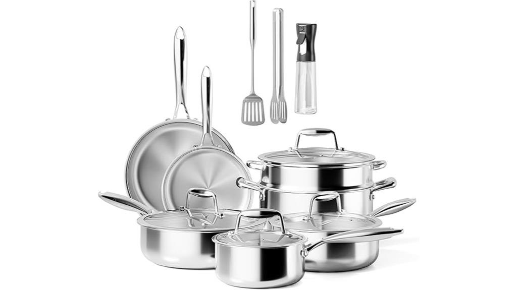 stainless steel cooking set
