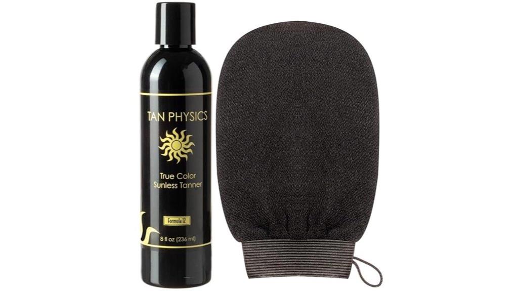 sunless tanner with mitt