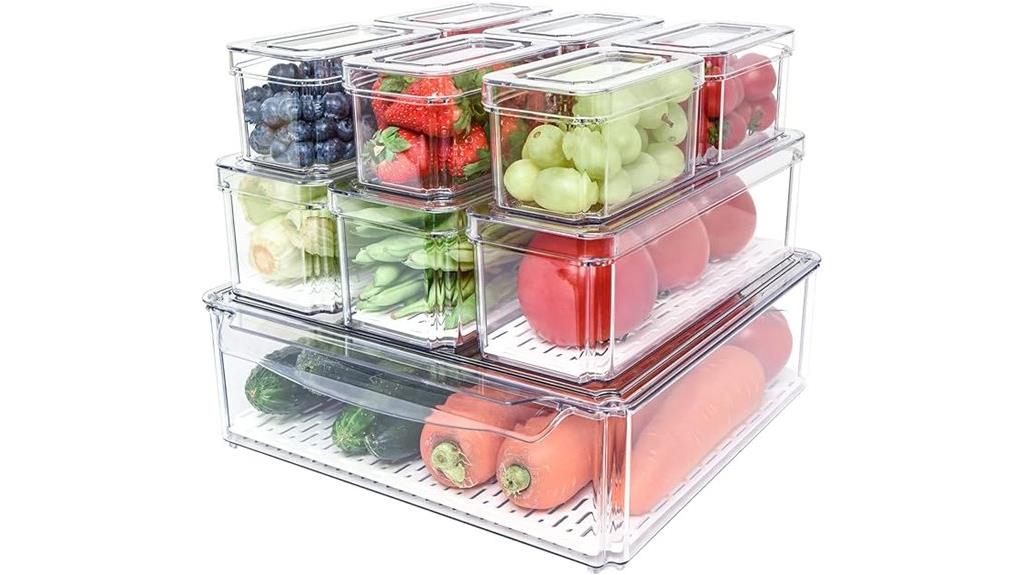 ten piece fridge storage bins